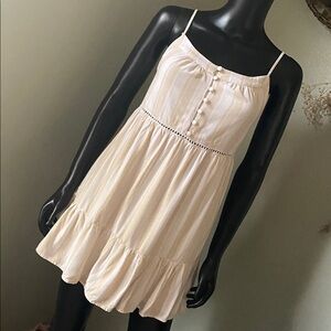 Miami Cream and Tan Dainty Mini Dress